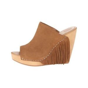 DOLCE VITA Womens Brown 1" Platform Cai Wedge Slip On Leather Slide Sandals 7.5